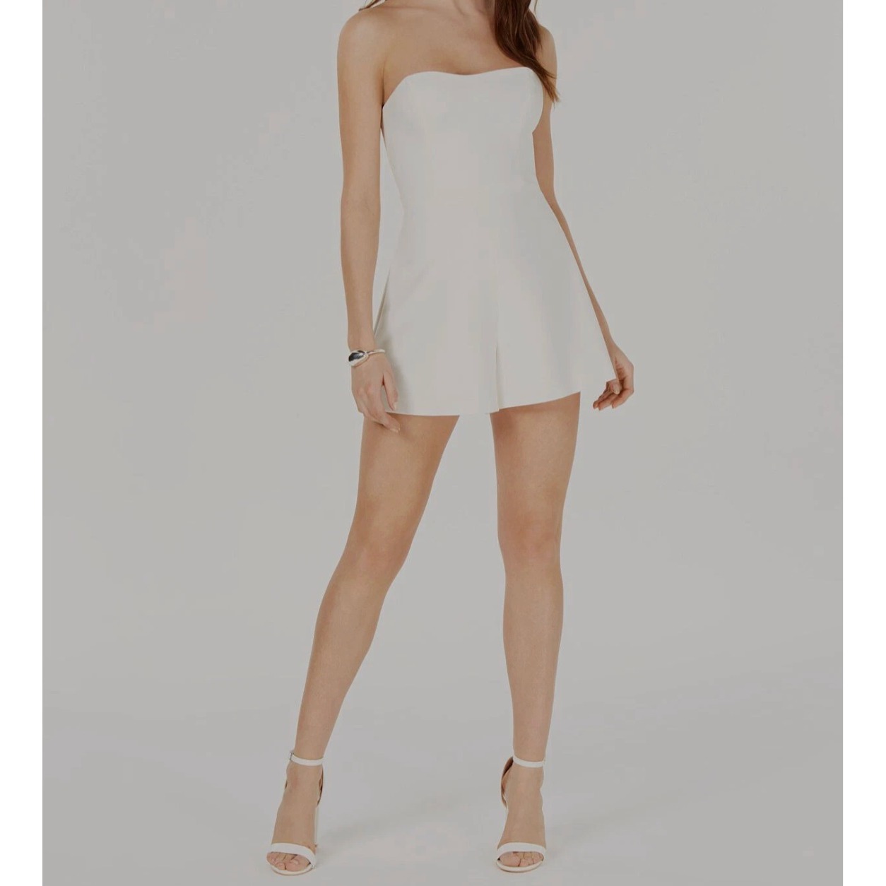 French Connection White Strapless Sweetheart Romper Womens Size 0 Summer